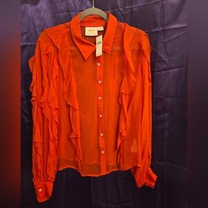 NWT Size large Orange Maeve blouse.